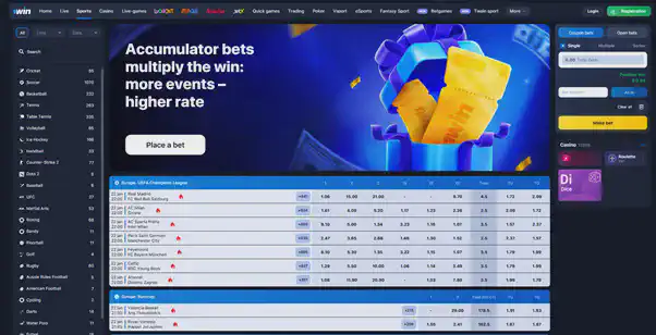 1win website